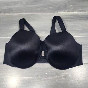 Soma Bra Vanishing Back Full Coverage Underwire Front Close Bra Black 40D